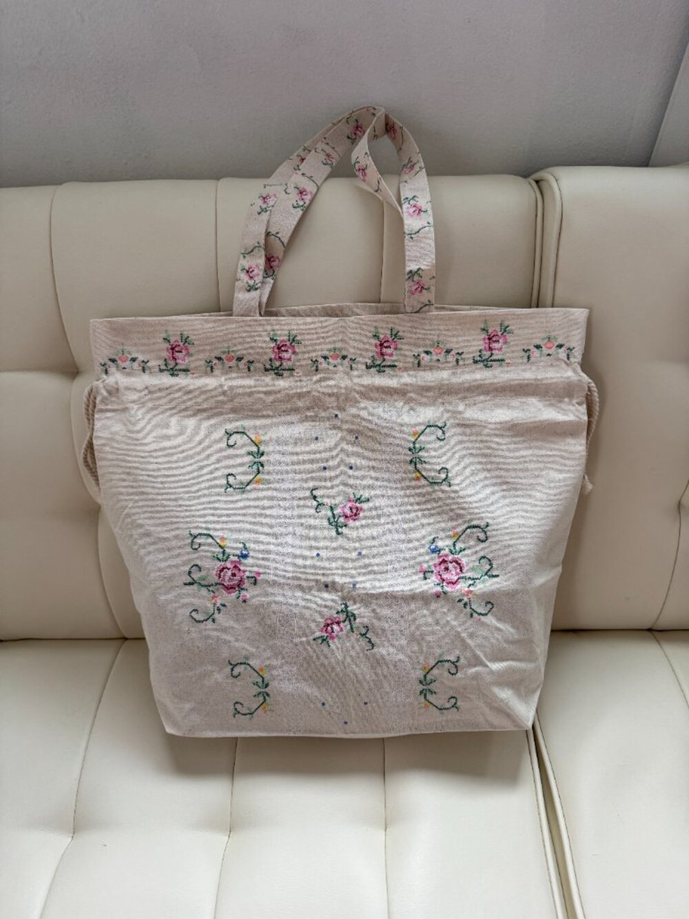 Sézane x Sea New York limited edition embroidery floral drawstring tote bag NWOT - Picture 2 of 7